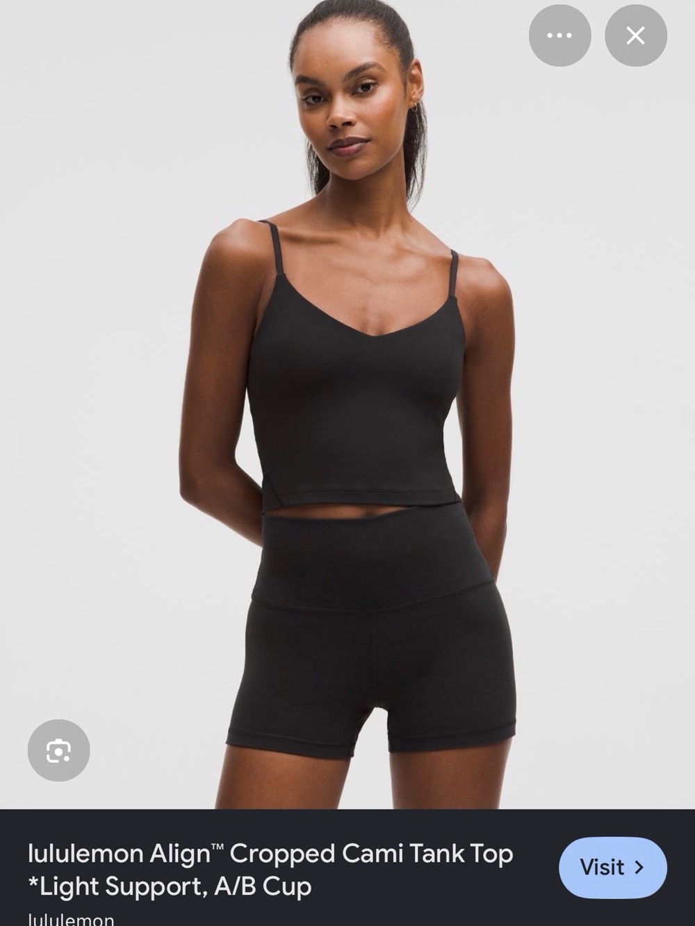Lululemon Align Cropped Cami Tank Top - Black - Size 8 - NWOT